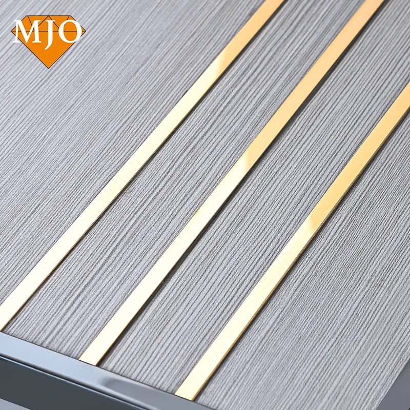 Foshan Manufacturer MJO Stainless Tile Trim Metal Tile Trim For Wall Or Floor Decoration T Channel Decoration Strip OEM Logo