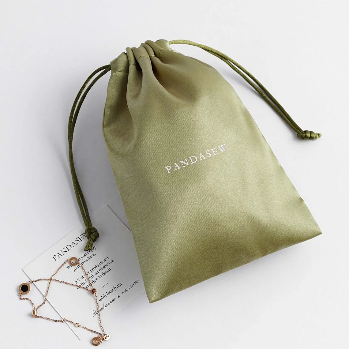 Custom Small Gift Draw String Bag Pouch Large Dust Silk Satin Drawstring Bag With Logo