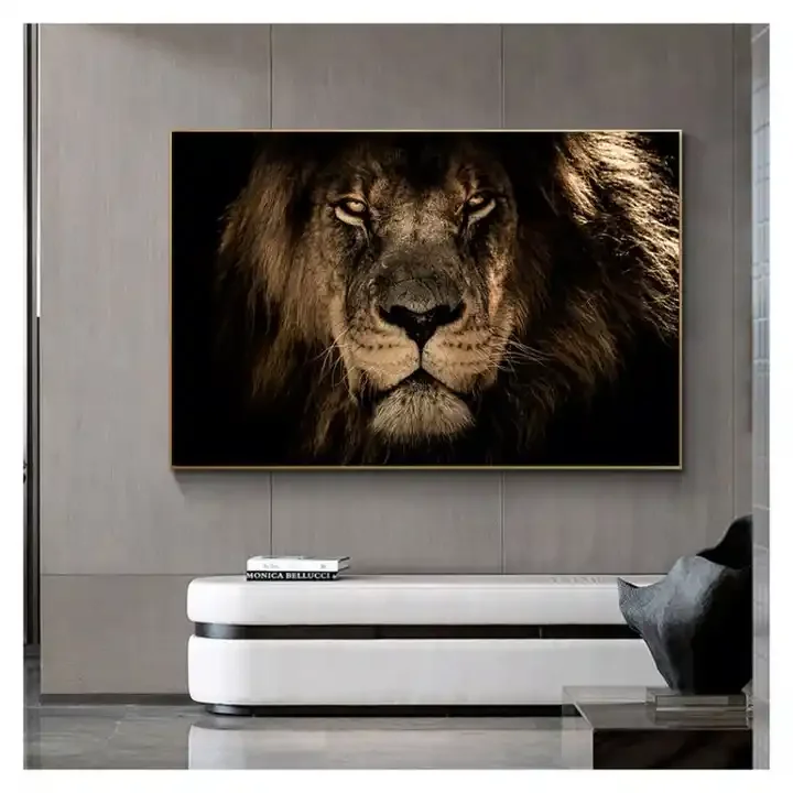 African Lions Canvas Painting Wall Art Wild Animals Posters And Prints Cuadros Lion Pictures For Living Room Decoration Mural