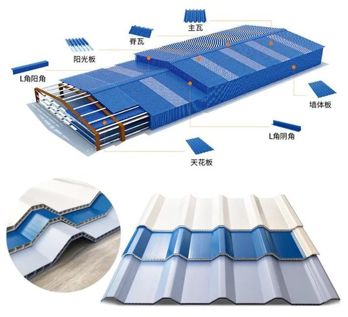 PVC hollow corrugated roofing tiles making machines roof tile roll forming machine