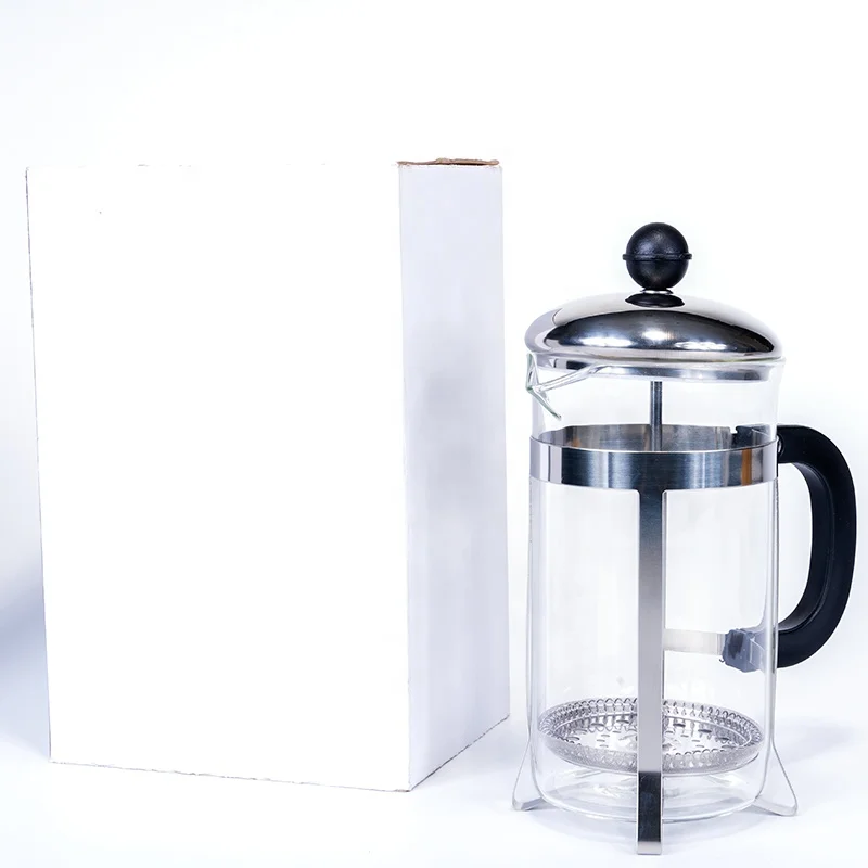 Hot sale high temperature resistant borosilicate glass anti-scald handle french press pot for prensa francesa coffee making