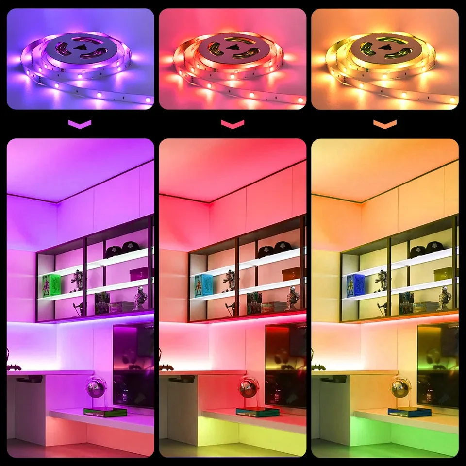 100ft 12V 30 meter 5050 RGB Red Green Blue colour Bluetooth App Control Smart LED Strip Light for Home Bedroom