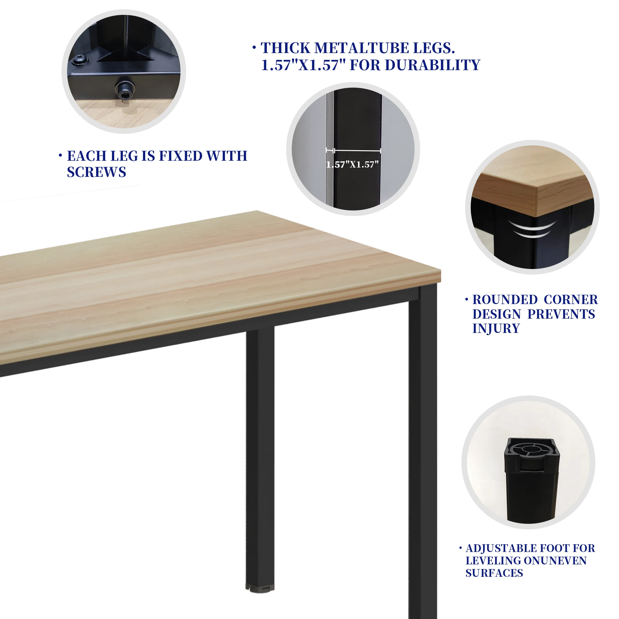 Wooden Home Computer Studio Table Grey President Panel Pc Bedroom Wooden Office Desks For Architech Simple Gamer Metal Wooden Pc