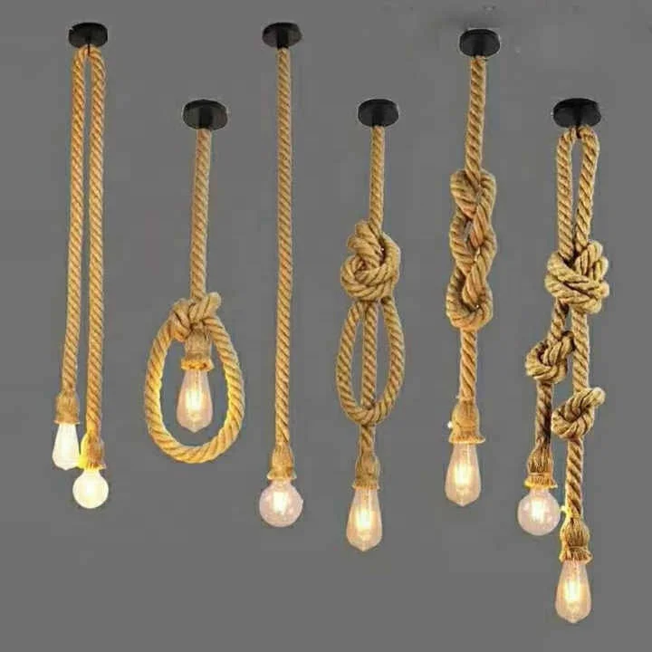 LED Vintage Hanging Edison Light Hanging Ceiling Decoration Pendant Light Twine Ceiling Lights