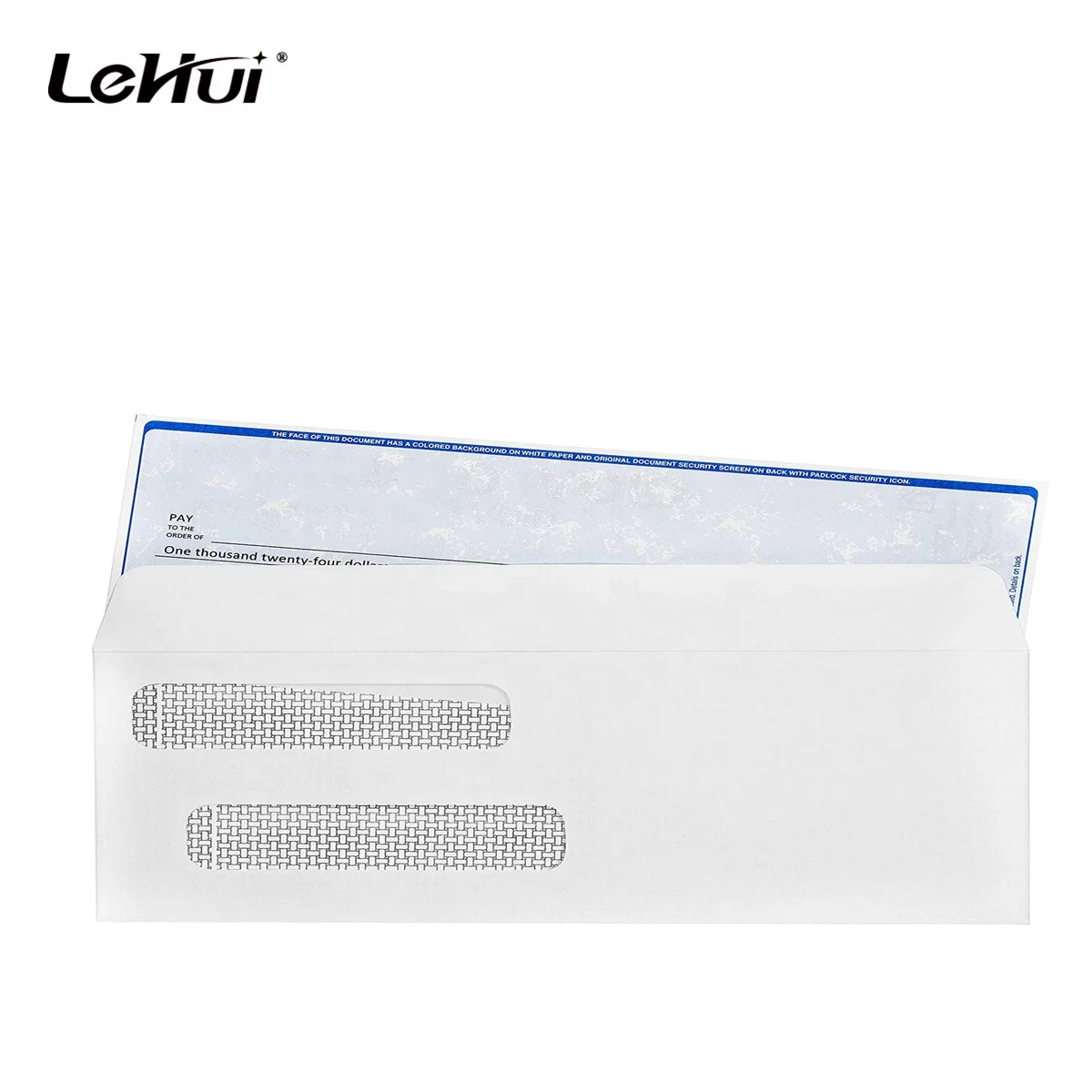 Good Supplier DLX 120 X 235mm Self Seal Double Window Security Envelopes For Computer Printed Checks