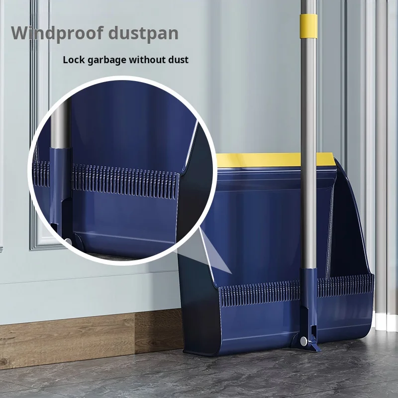 Upgrade Broom and Dustpan Set with Long Handle Upright Dustpan Broom Set Ideal for Indoor Outdoor Garage Kitchen Room