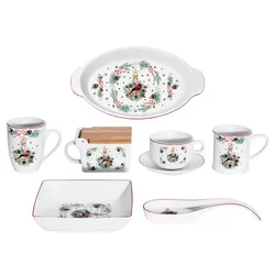 Christmas tree  afternoon teacup dish cutlery Ceramic cutlery Christmas dinnerware set
