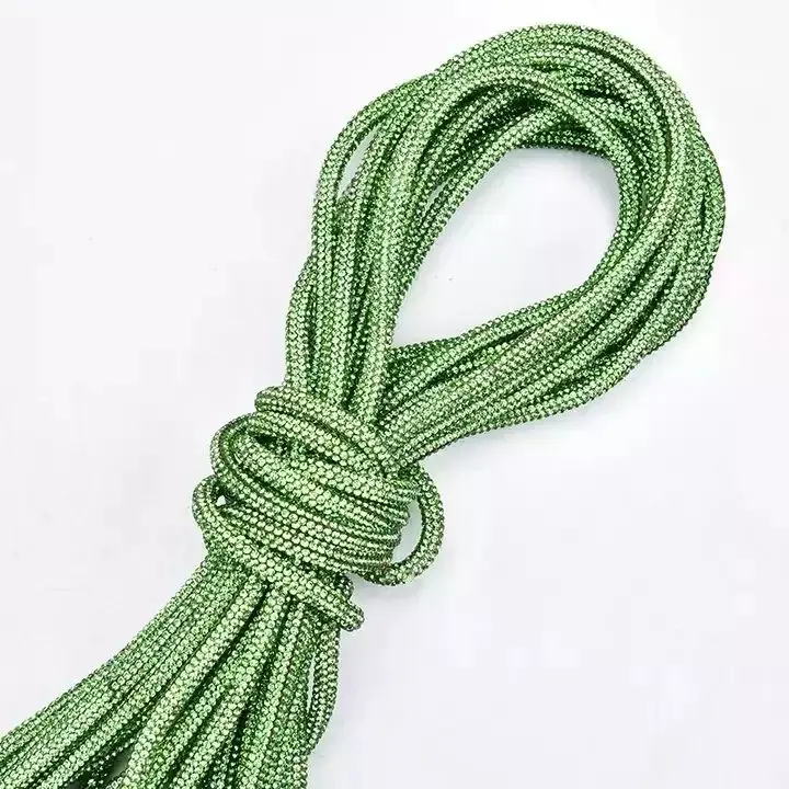 Honor of crystal 6mm DIY Round Diamond Rhinestone Adhesive Rope Trimming Cord Rope For Hoodies Shoe Lace