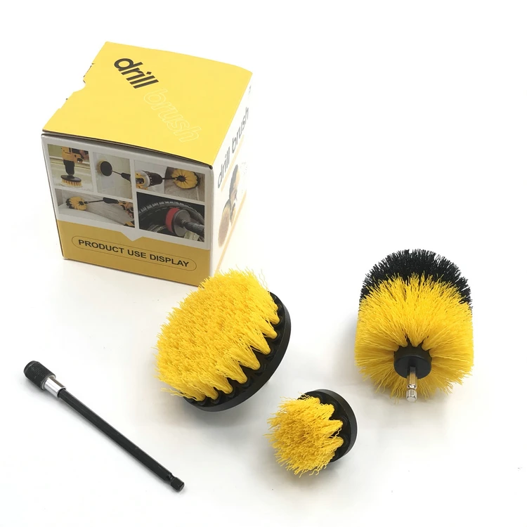 Tianzhu Factory price  4 Pcs Auto Drill Cleaning Brush Set for Car Tire  Wheel Cleaning