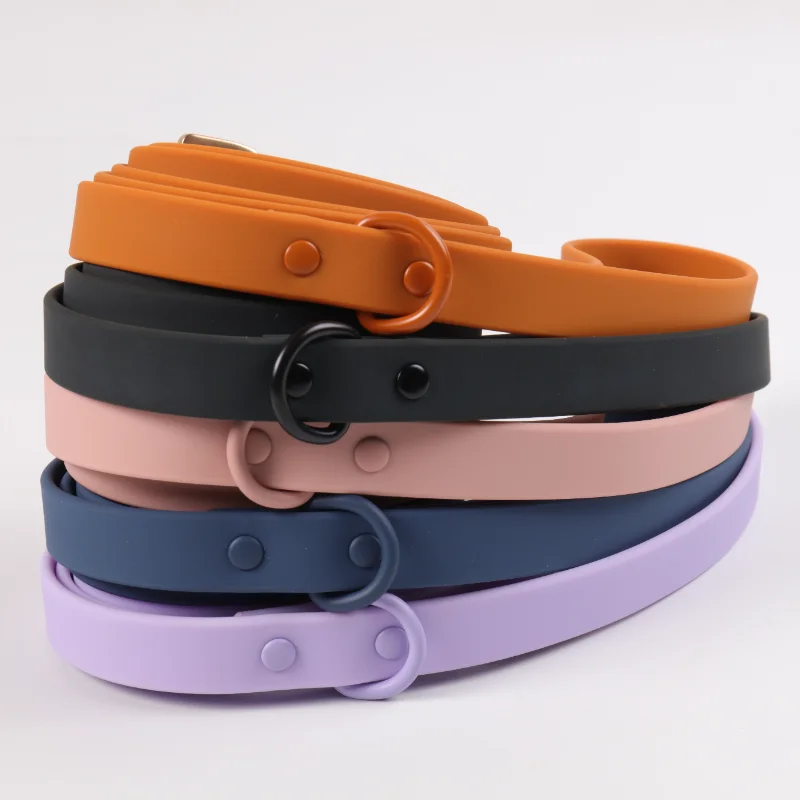 Hot Sale Stocked Pvc Coated Dog Leash for Small Medium Dogs Rubber Fabric Waterproof Soft Dog Leash