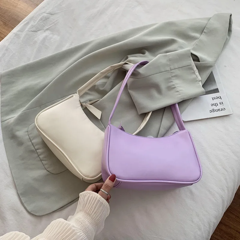 2021HandleBag Women Retro Handbag PU Leather Shoulder Totes Underarm Vintage Top Handle Bag Female Small Subaxillary Bags Clutch