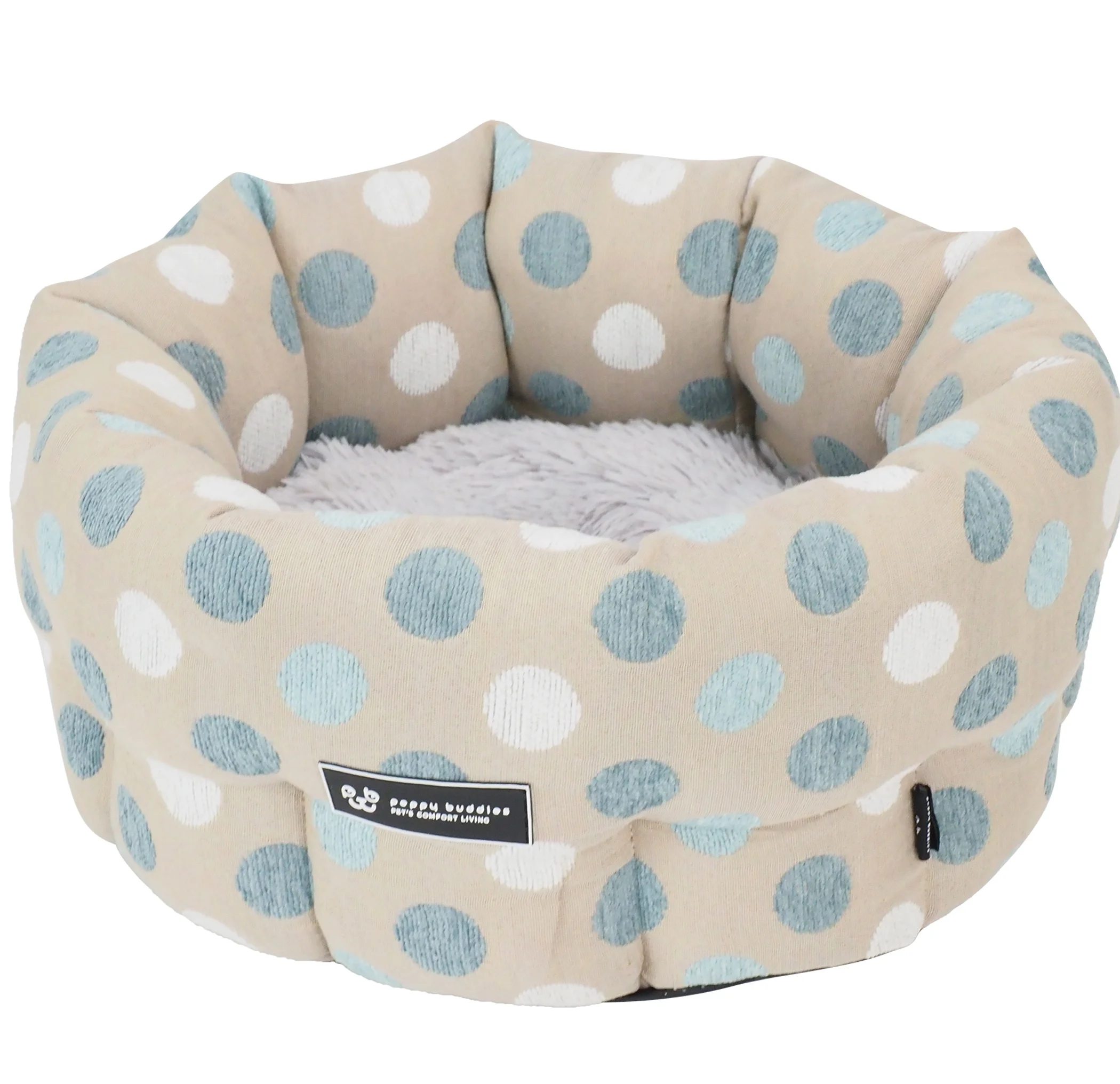 Peppy Buddies Round Small Dog Bed Indoor Cat Bed Calming Donut Pet Bed for All Seasons