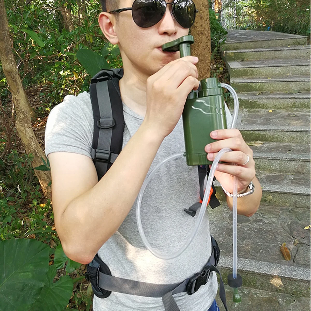 Outdoor water purifier personal exploration direct drinking filter drinking water portable field emergency survival equipment