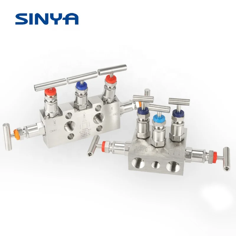 Double block & bleed T Type Instruments  for Pressure Transmittes Isolation Five Valve Manifolds With Bleed  5  Valve Manifolds