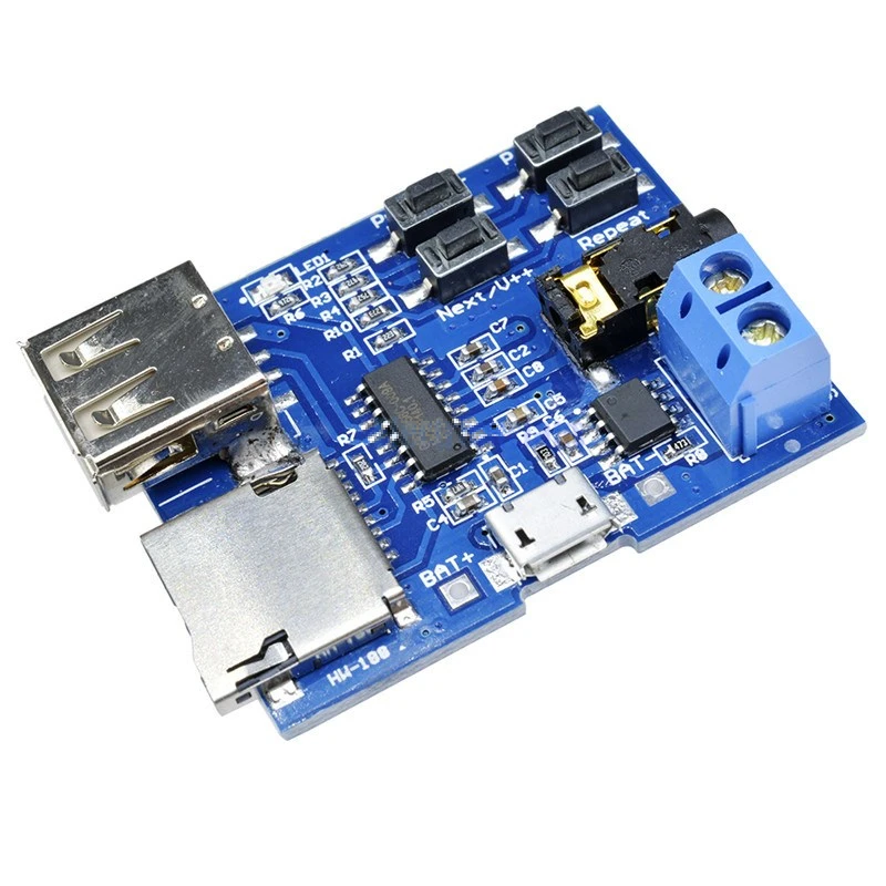  Плата декодирования Mp3 без потерь mp3 декодер TF карта USB MP3 декодирующий плеер модуль поставляется с усилителем