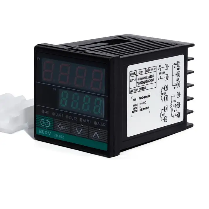48x48mm 1/16 Din TC/RTD K E J PT100 CH102 LED Digital PID Temperature Controller Output SSR or Relay AC 110/220V Thermostat