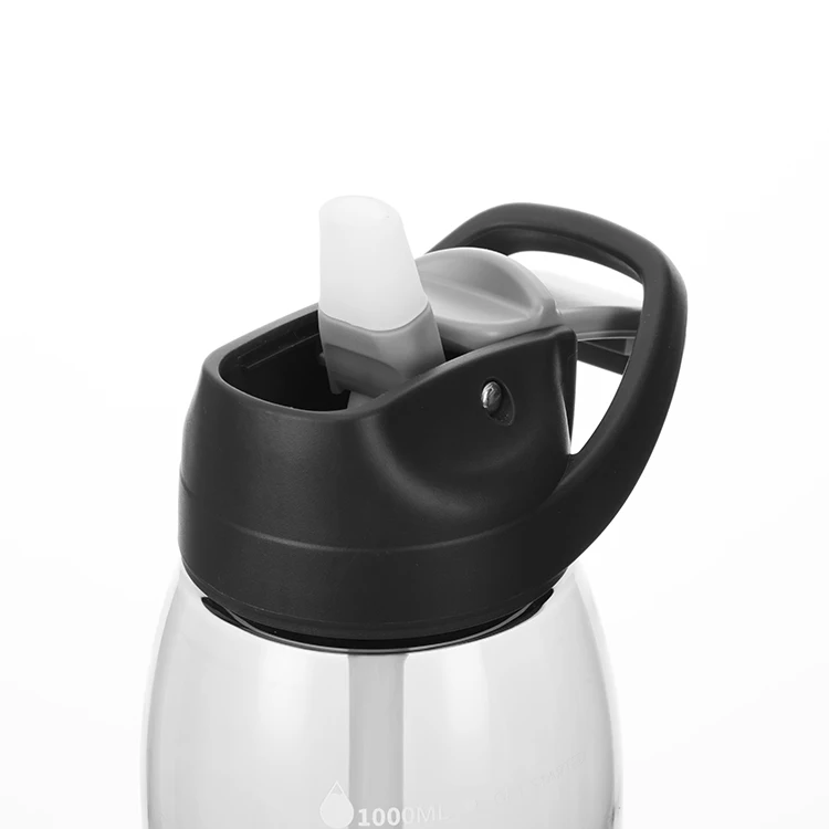 new personalized custom 40oz 1 litre summer transparent tritan plastic water drink bottle with straw and handel for sports