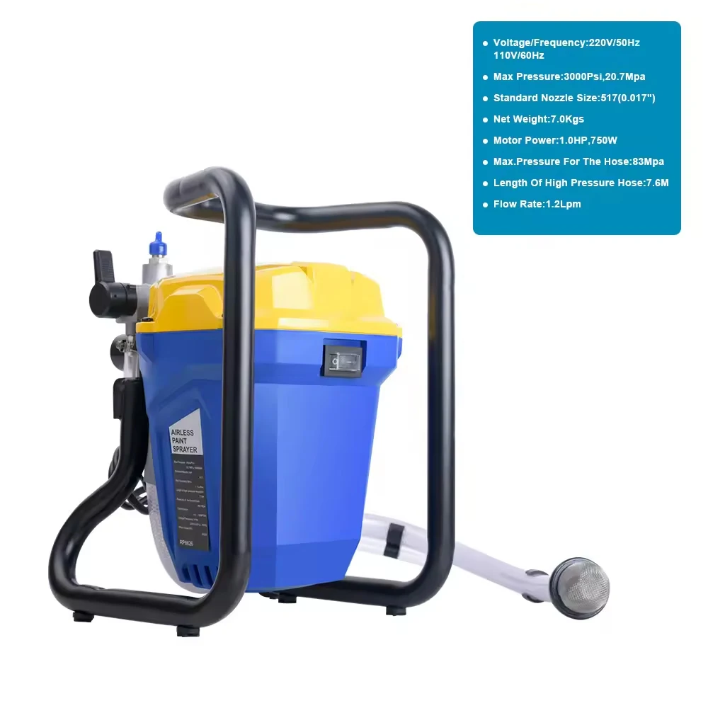 RONGPENG RP8626 Airless Paint Sprayer Electric Paint Spray Gun Machine Stain Gun With 821 Airless Spray Gun