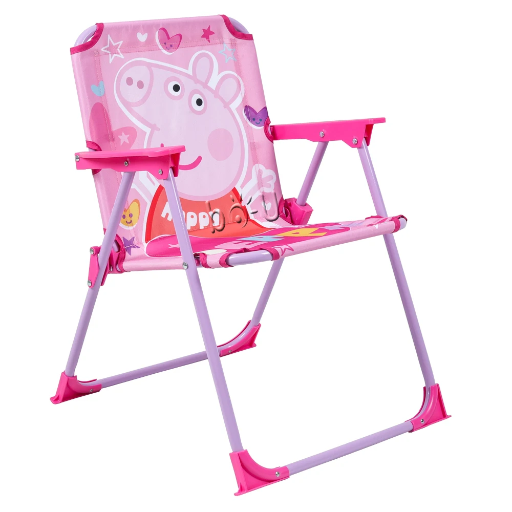 Kids Patio Set Table and 2 Folding Chairs W/ Umbrella Cartoon Pattern Outdoor Garden Yard