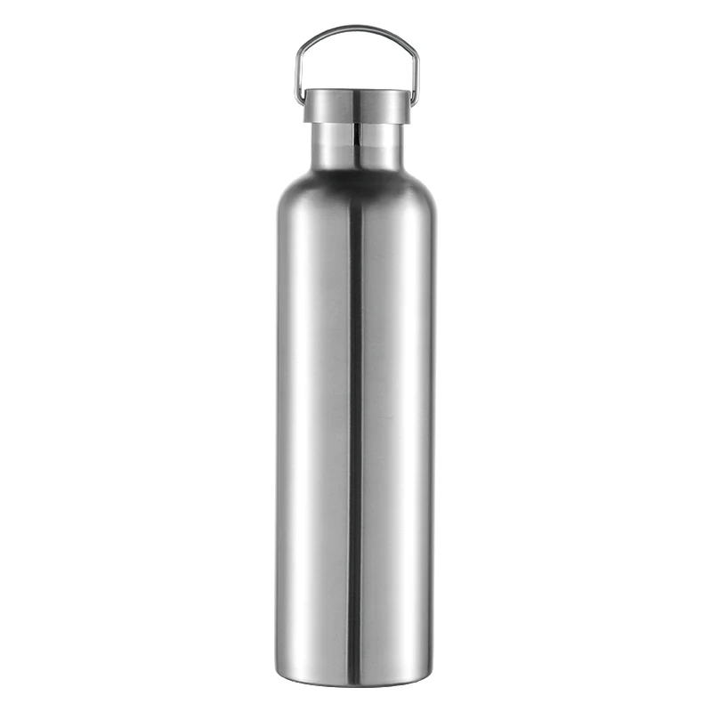 Customized logo stainless steel vacuum insulated wide mouth custom gym water bottle thermal flask with handle