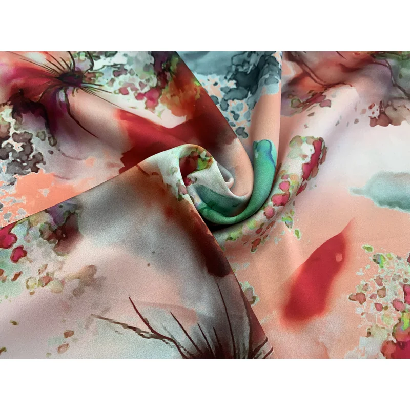 Chinese-fabrics textile soft scuba crepe material 50D stretch satin varley fabric for kids clothes