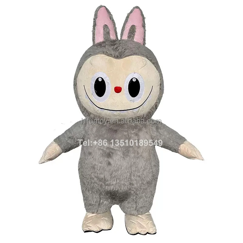 Funtoys OEM Inflatable POPMART Plush Mascot Costume LABUBU Elf Toy Cartoon Mascotte Wearable Walking Halloween Carnival 2m/2.6m