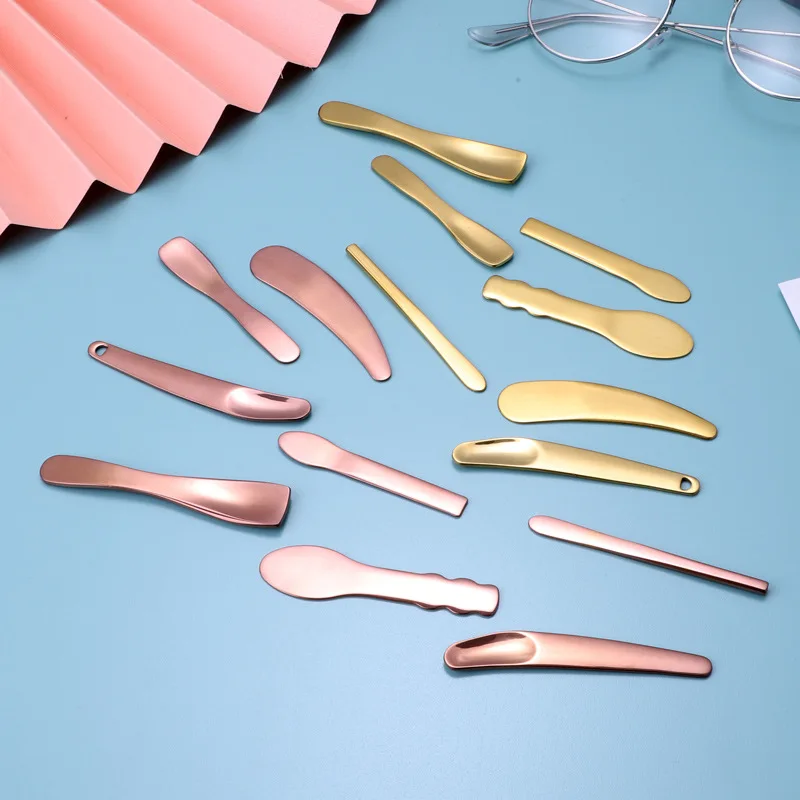 metal zinc stainless steel ceramics cosmetic spoon plastic silicon eye cream stick spoon custom cosmetics spatula