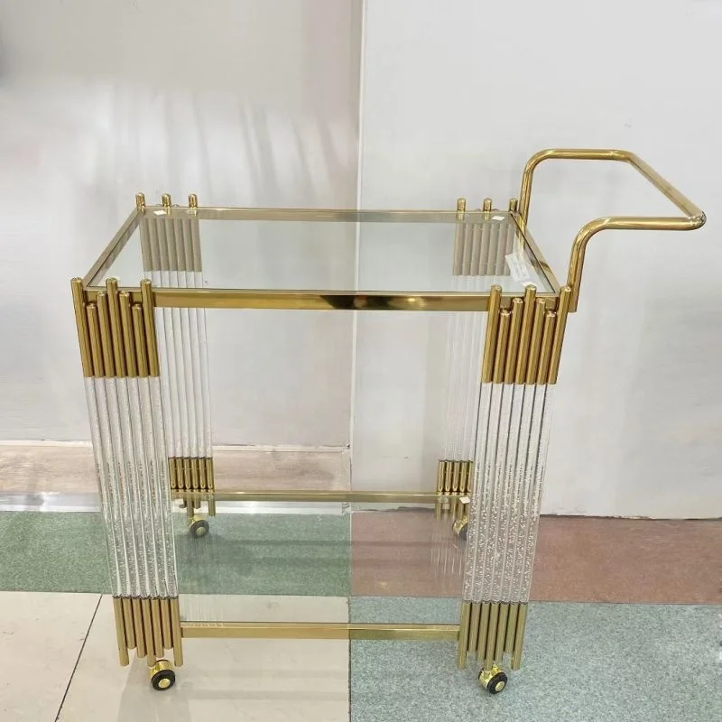 High Quality Hotel Trolley with Modern Design Resin Stainless Steel Material for Dining Wine Cellar Made by Metal Furniture