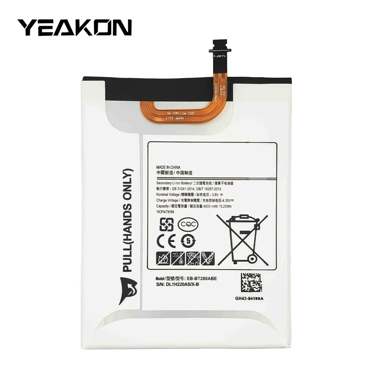 EB-BT280ABE Standard Battery For Samsung  Galaxy Tab A 7.0 SM-T280 T280 T285 replace tablet battery 3.8V 4000mah