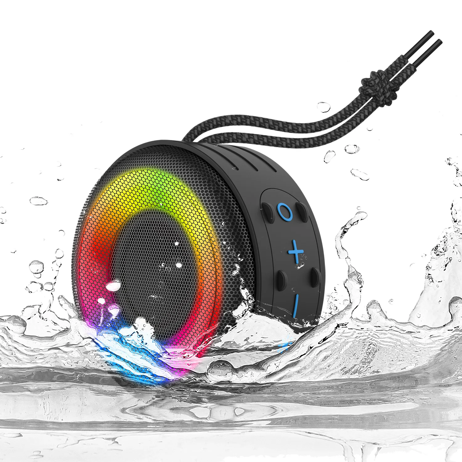 Manufacturer Mini Bluetooth Speaker Waterproof with TF Card RGB lights Round Shape (K216)