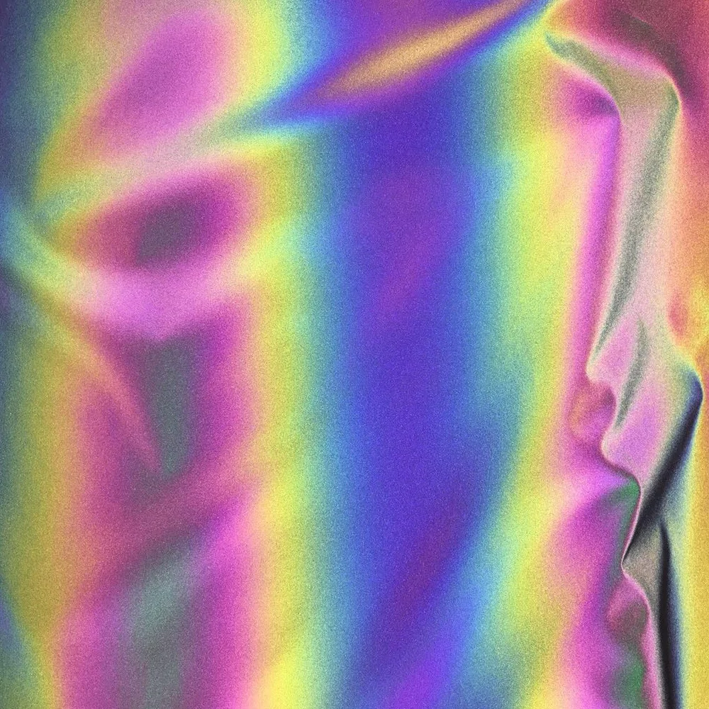 Custom Designs Hologram Printing Reflective Spandex Polyester Fabric For Clothing Materia
