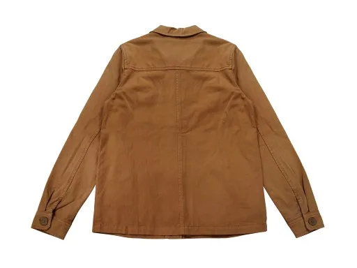 Ladies Woven Heavy Twill Cotton Hidden Placket Button Line Front Jacket Sleeve Besom Pocket with Zipper for Fashion