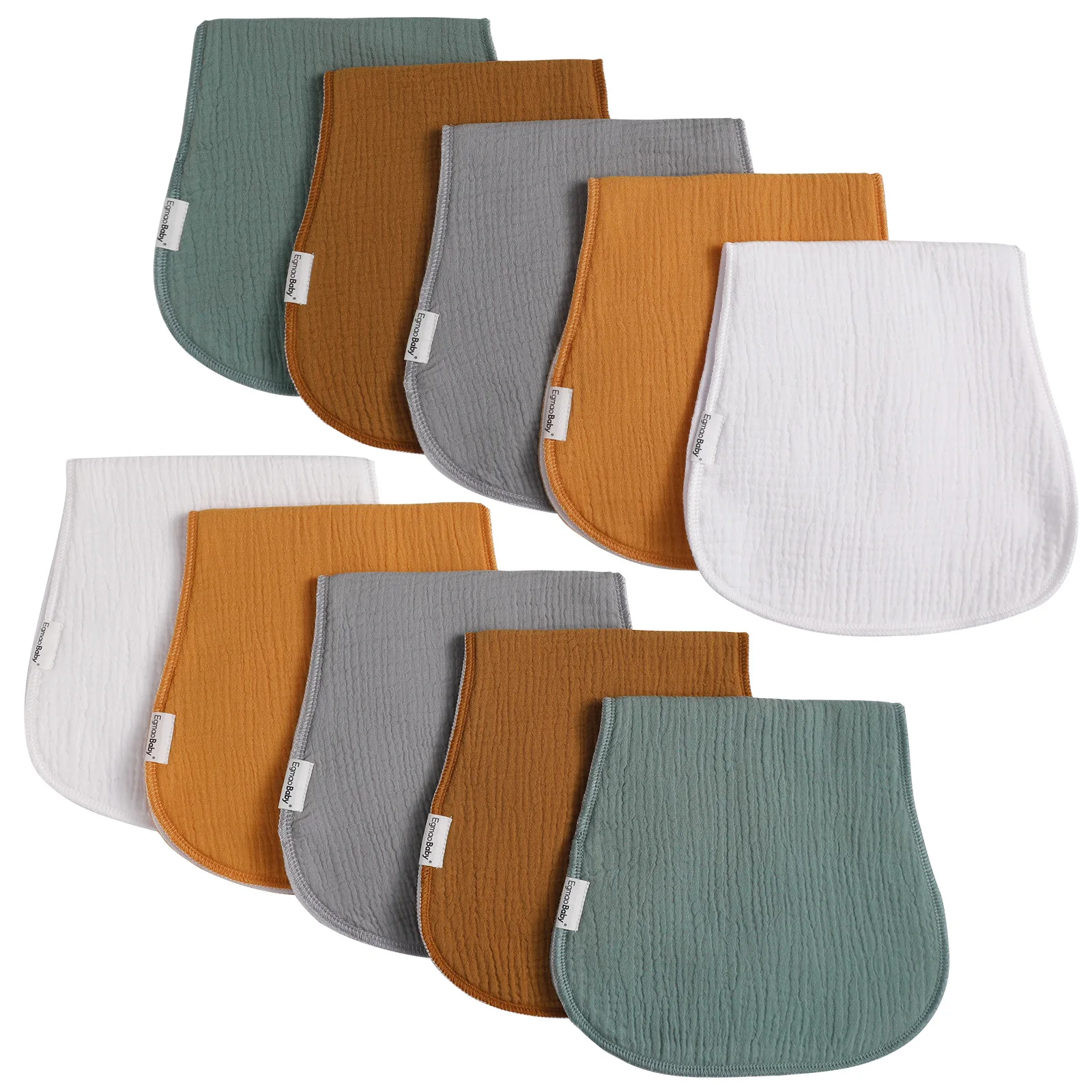 10 Pack OEKO TEX Muslin Cotton Baby Burp Cloth Super Soft and Light Baby Bibs Unisex Baby Boys Girls Burp Cloth