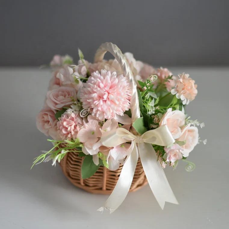 Flower Girl Wedding Basket Wicker Gift Willow Baskets Flower Girl Basket Wedding