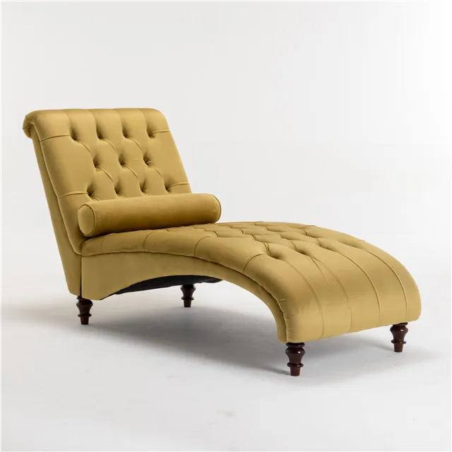 
European single seat hot-selling chaise lounge with the dark brown gourd feets 