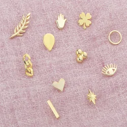 Fashion new designs jewelry gold plated multi shapes small stud earring set