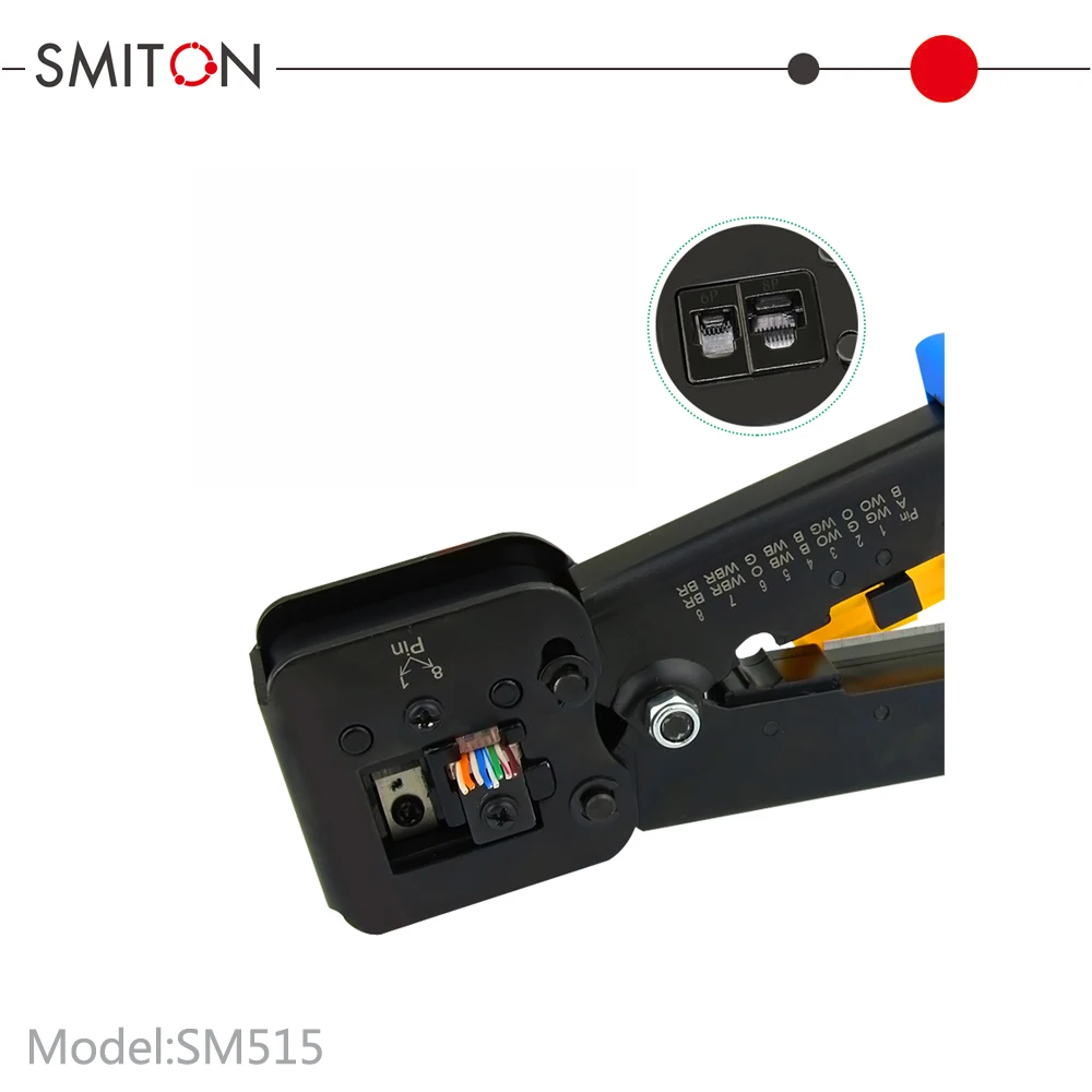 Ethernet 6P 8P Cat5e Cat6 Network Cable Hand Cutter Crimper Pass Through RJ45 pliers Pass Through Crimping Tool