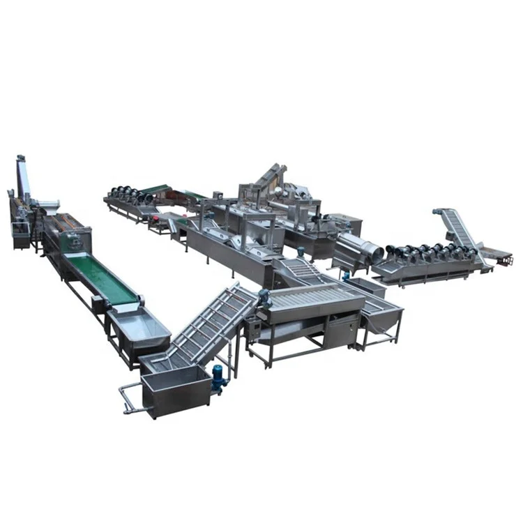 Fully Automatic French Fries Frozen Potato Chips Machine Production Line