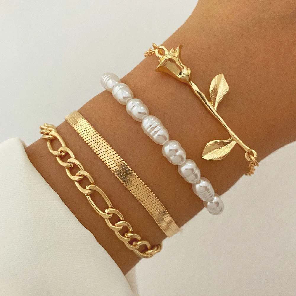 High End  Gold Plated Fashion  Bracelet for Women Link Chain Bracelet Jewelry Wholesale Minimalist Variety Charm Bracelets
