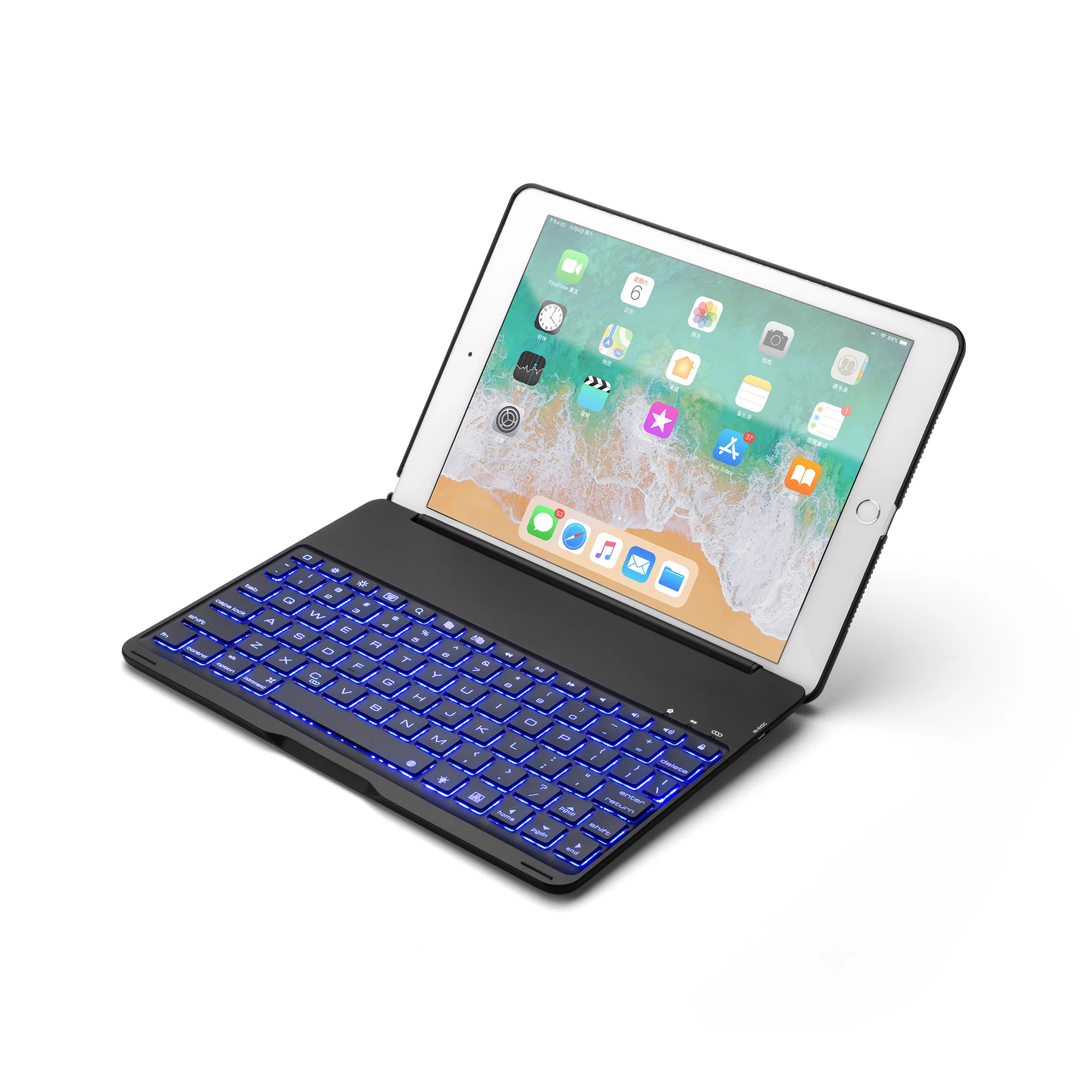 Backlight Keyboard Case with Folding Cover ABS Protective Shell Portable Keyboard for Ipad Air 9.7