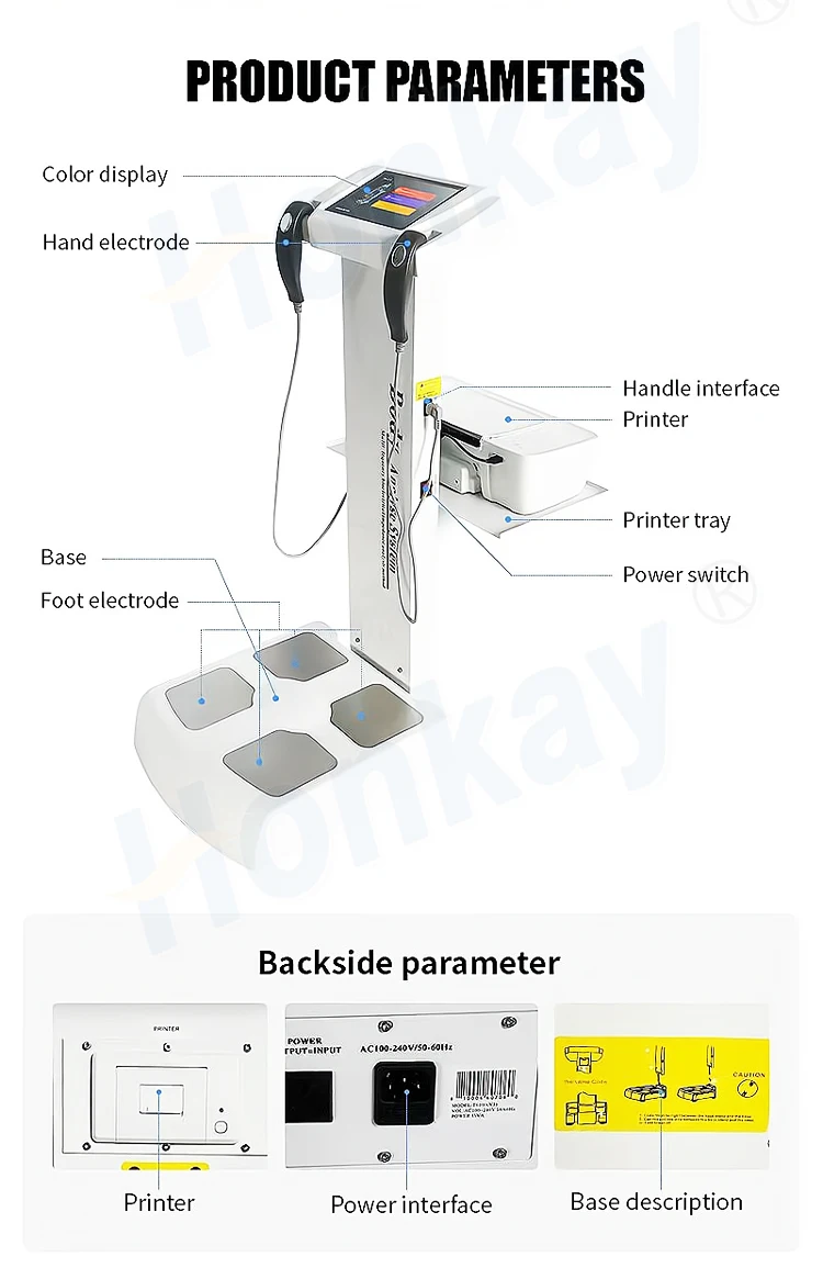 Body Composition Analysis Machine Health Measurement Body Element Analyzer With Printer