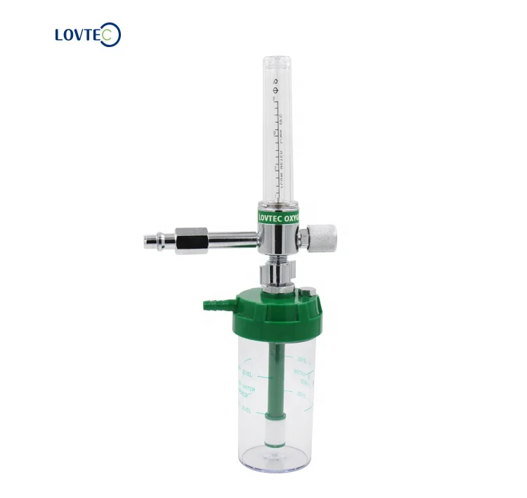 Lovtec low price Short delivery time Oxygen regulator Flow Meter  Oxigen gas connector with humidifier bottle