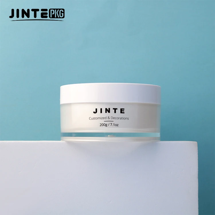 100ml 200ml Empty Plastic Double Wall Acrylic Plastic Jar Face Cream Cosmetic Plastic Container Jar With Screw Lid