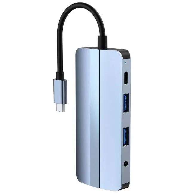 factory price 8 in 1 USB-C to usb3.0+2.0+AV+PD87W+VGA+HDMI+SD+TF USB HUB docking station