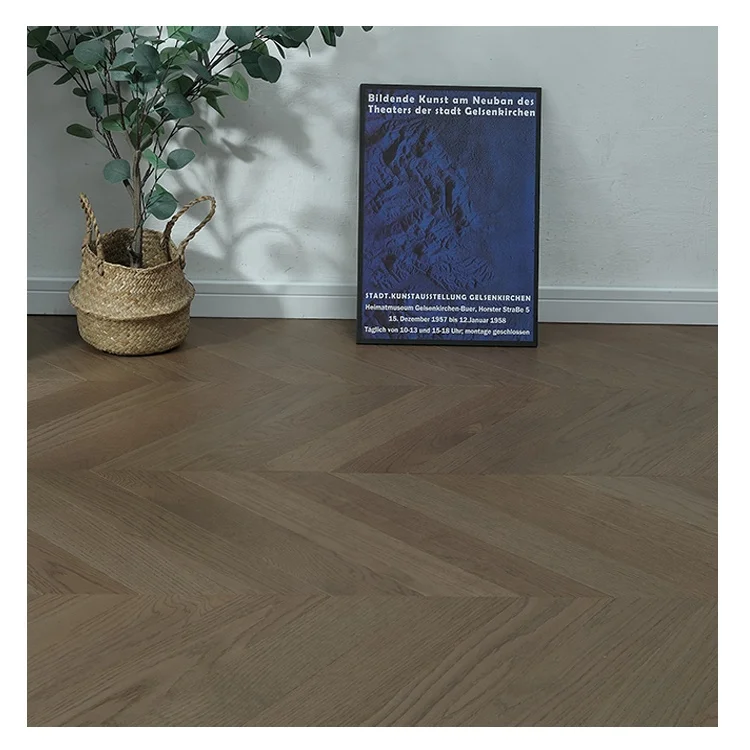 Oak Brown Super Stain Resistant TAP&GO Chevron engineered wood flooring