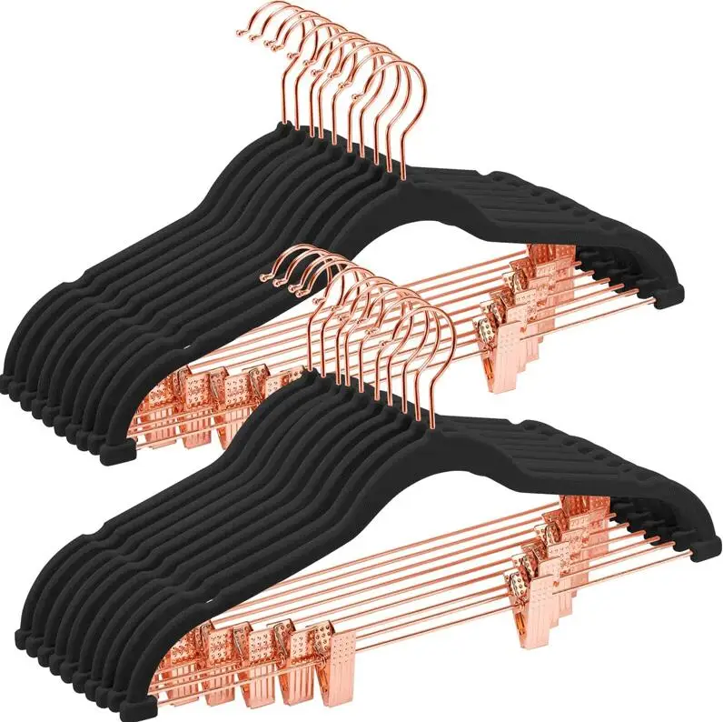 Pants Hangers with Clips Ultra Thin Non Slip Skirt Hangers Space Skirt hangersg Clothes Hangers for Skirts, Pant, Jeans