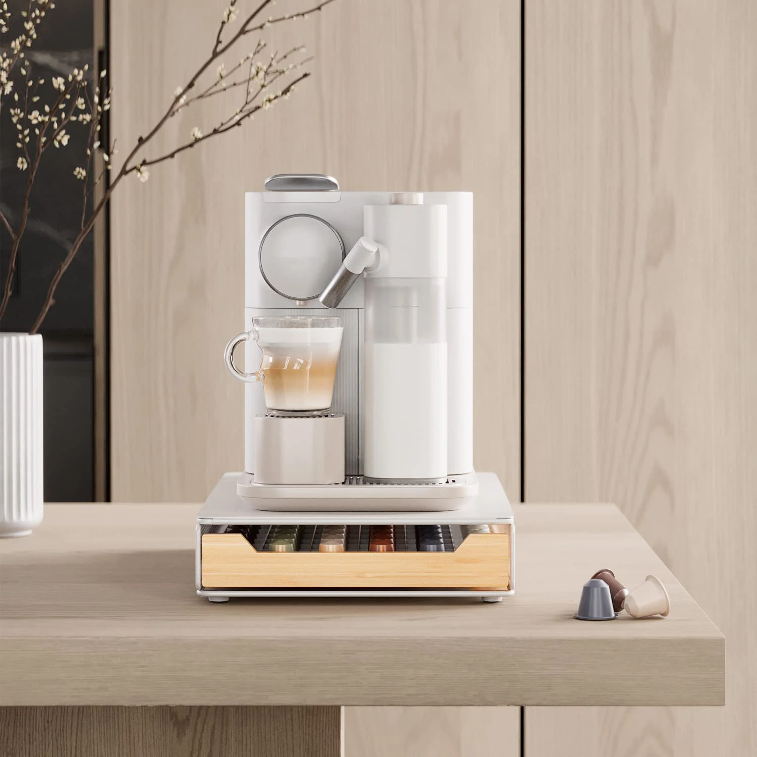 Бамбуковый держатель для хранения кофейных капсул совместимый с Nespresso 60 кофе