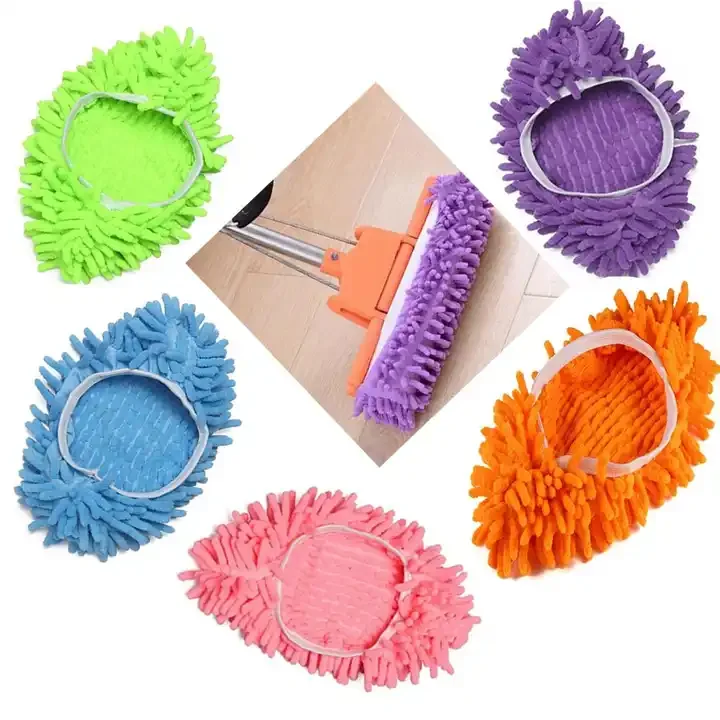 2024 Hot-selling Mop Slippers Shoes Cover Reusable Microfiber  Floor Washable Dust Slippers clean slippers lazy drag