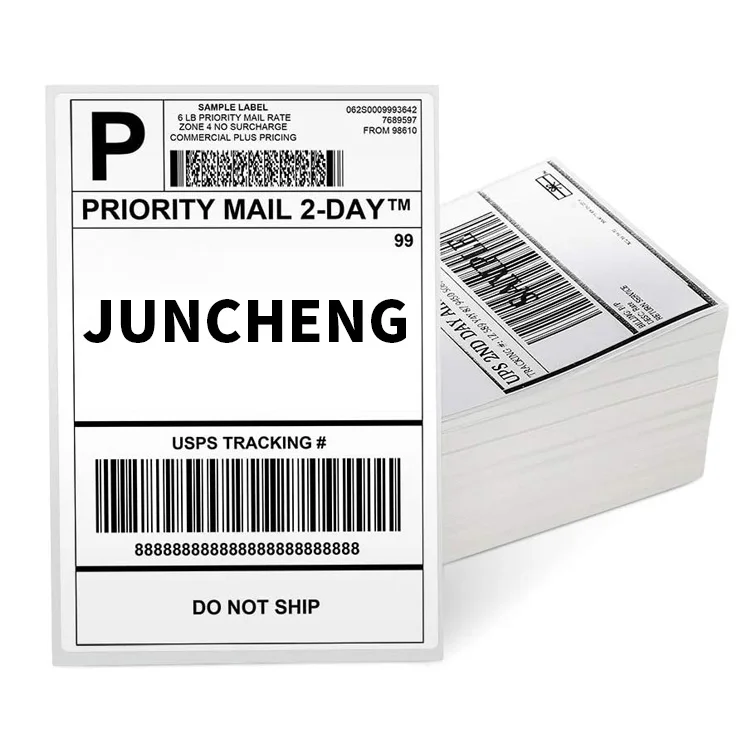 Product Sticker Shipping Thermal Label Printing Custom Adhesive Brand Logo Round Label Rolls
