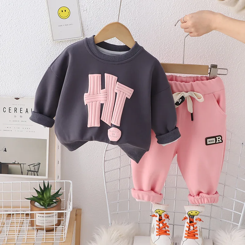 2024 high quality 2 pieces set fashion baby clothes cotton 1-5 years boys
